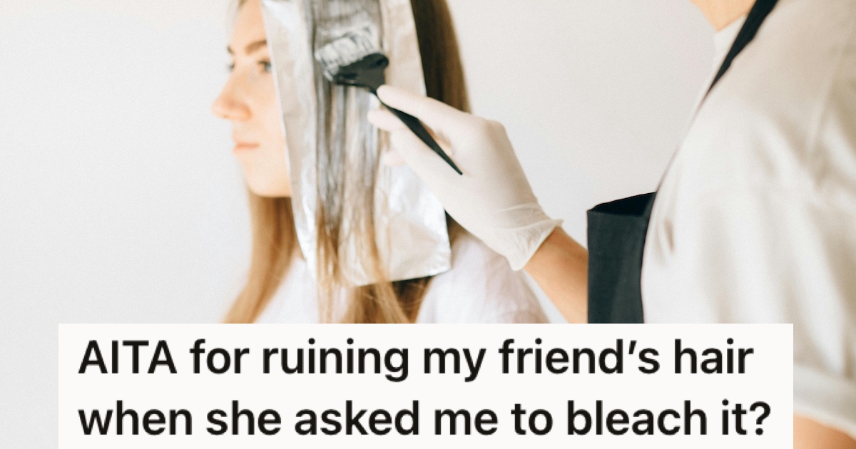 A woman having her hair colored