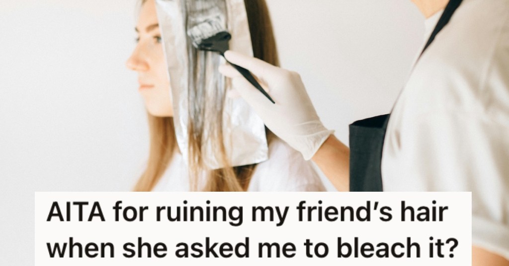 A woman having her hair colored