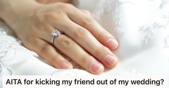 An engagement ring on a woman's finger