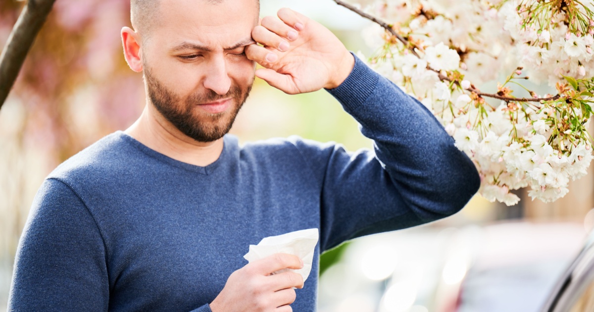 Man with allergies