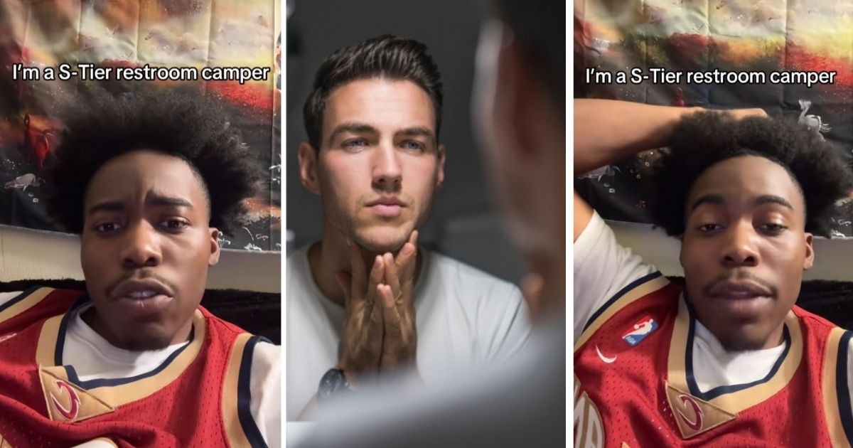 Man talking about bathroom camping