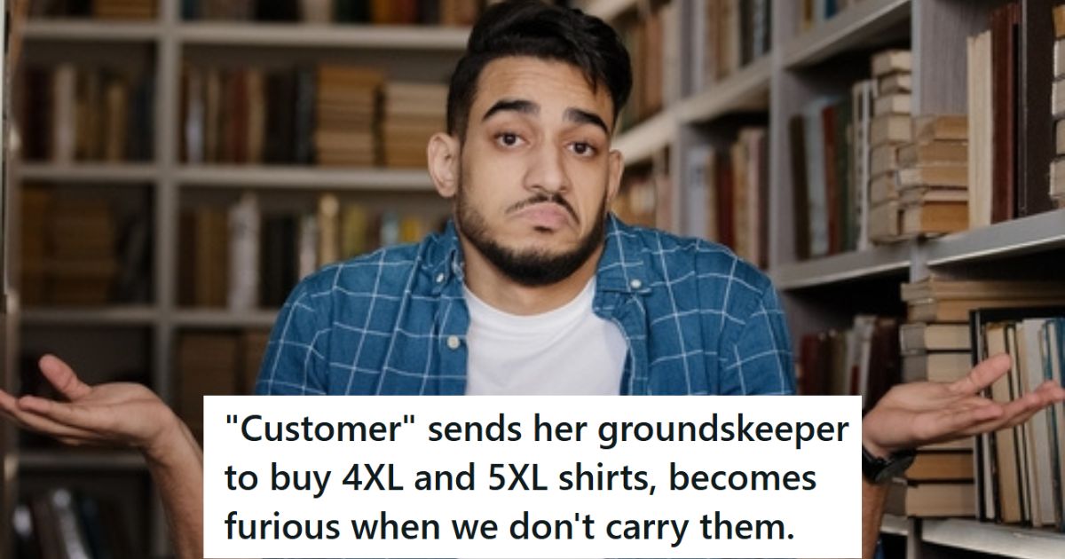 Confused man at bookstore