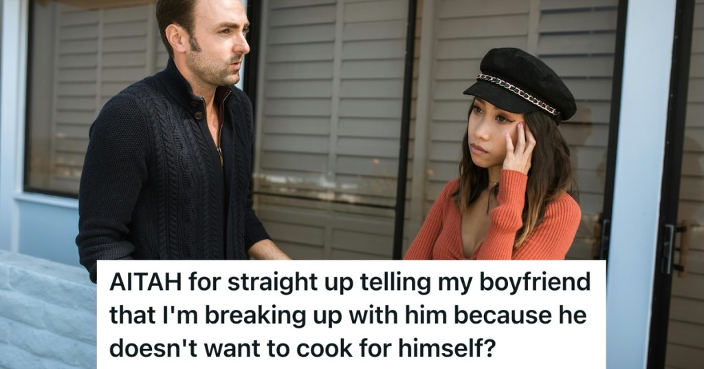 Man talking to a woman who looks uninterested