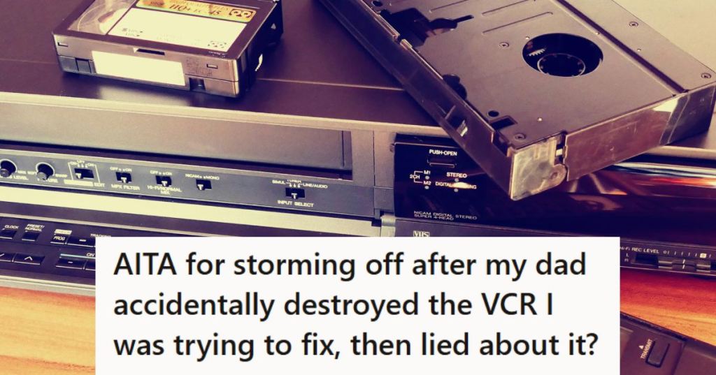 VCR and tapes laying on a table waiting to be used