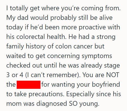 Colon 3 Her Boyfriend Refused A Colonoscopy Despite His Mother’s Colon Cancer, And She Got Angry With Him. So He Accused Her Of Being Controlling