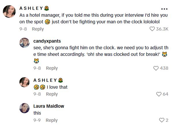 Comment 1 118 If you told me this during your interview, Id hire you on the spot.   Wife Found Out Her Husband Is Cheating, So She Got A Job At The Hotel Hes Using So She Can Catch Him