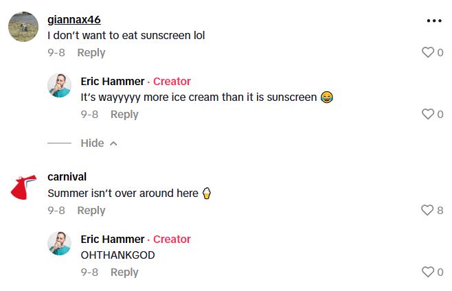 Comment 1 121 Carnival Cruise Line Releases Unexpected Sunscreen Flavored Ice Cream, But How Does It Taste?