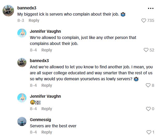 Comment 1 4 Waitress Makes A Video Listing Her Top Three Icks About Customers, And The Customers In The Comments Hit Back Hard