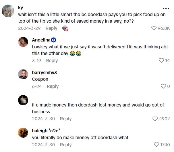 Comment 1 DoorDasher Thinks She Found A Free Money Hack, But Did She Really?