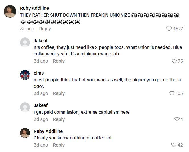 Comment 2 127 In Yet Another Step To Try To Stop Unions From Forming, Starbucks Closes A Popular Location And Leave Many Unemployed