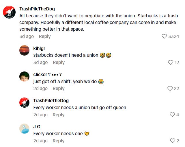 Comment 3 126 In Yet Another Step To Try To Stop Unions From Forming, Starbucks Closes A Popular Location And Leave Many Unemployed