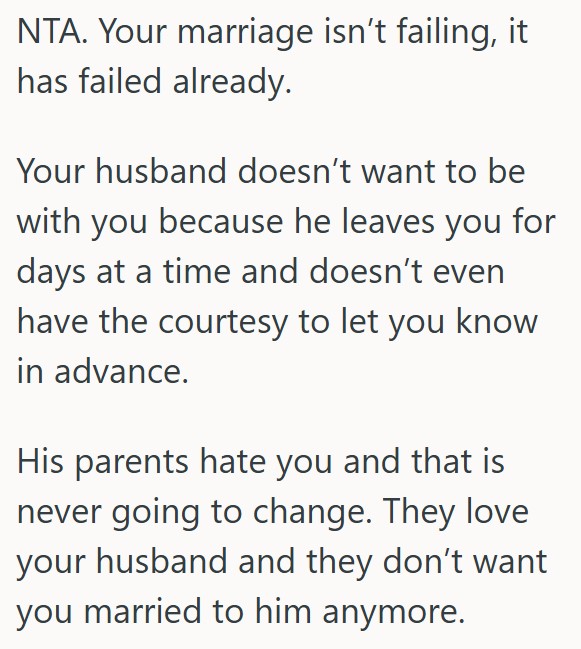 Comment 4 75 Her Husband Constantly Goes Out Of Town To See His Family Without Inviting Her, But When He Did It On His Birthday She Felt Betrayed