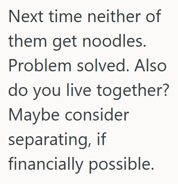 Comment 4 76 Her Rude Brother Asked If He Could Have Her Noodles, So She Said No But His Girlfriend Could