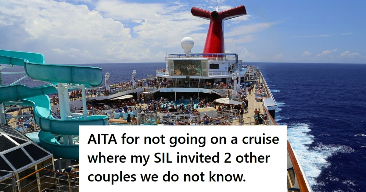 Top view of people on cruise ship