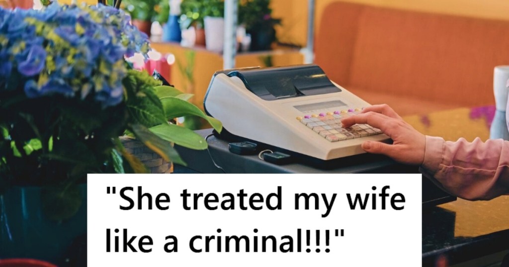 Cash register at flower shop