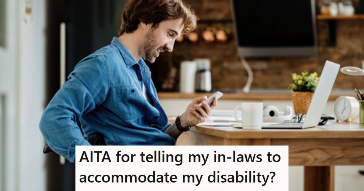 Man in wheelchair at his desk