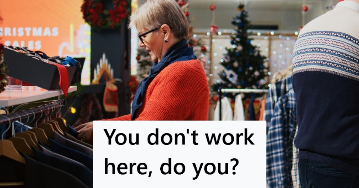 Elderly lady shopping