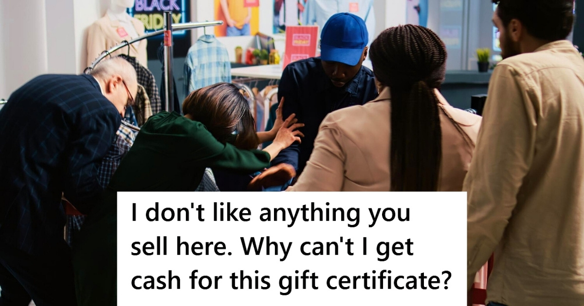 Angry customers pushing employee at store