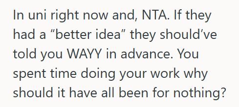 Group Work 2 College Student Refuses To Let Group Project Partner Redo Finished Work At The Last Minute, But Now Hes Accused of Being Unreasonable