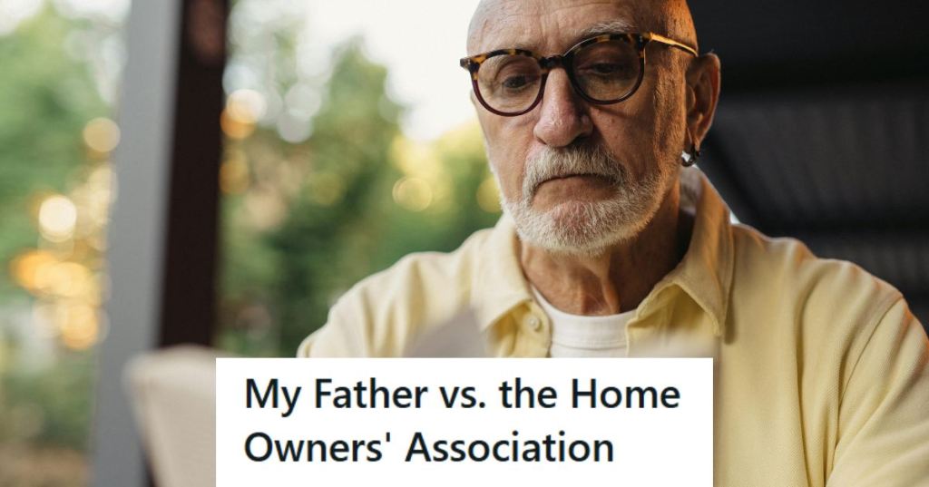 Older man reading the HOA bylaws to find a loophole