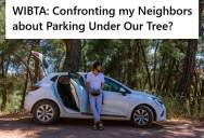 Her Neighbor Took Over The Shady Spot Under Their Tree After Cutting Theirs, So She Wants To Ask Him To Move