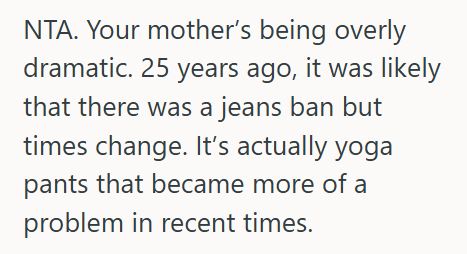 Jeans 3 Bride To Be’s Mom Demanded Her Fiancé Change Out Of Jeans Before A Venue Visit, But Then The Bride Pointed Out Her Mom Was Wearing Yoga Pants