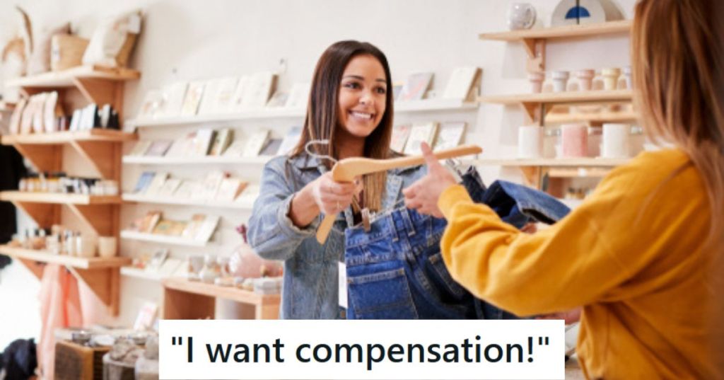 Customer buying jeans