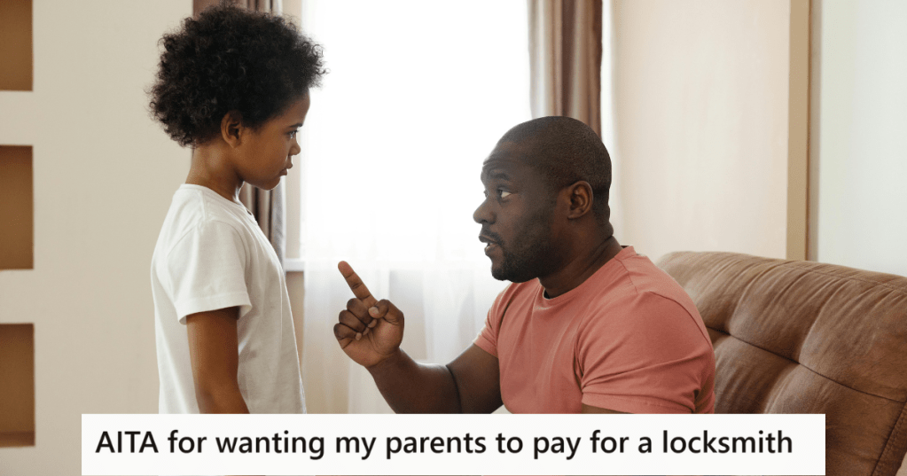 Man pointing a finger at a child