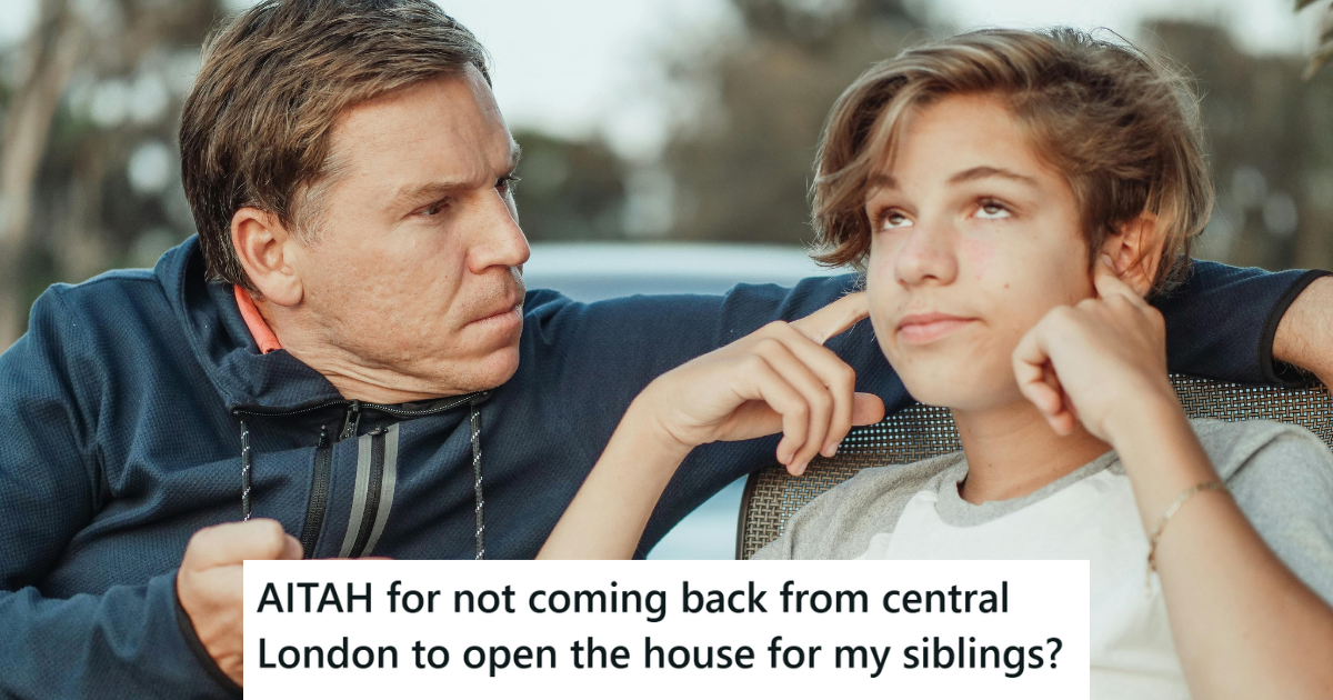 Boy ignoring his dad