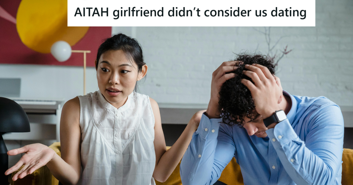 Couple arguing on their couch 