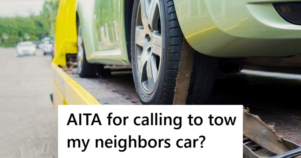 Car being towed