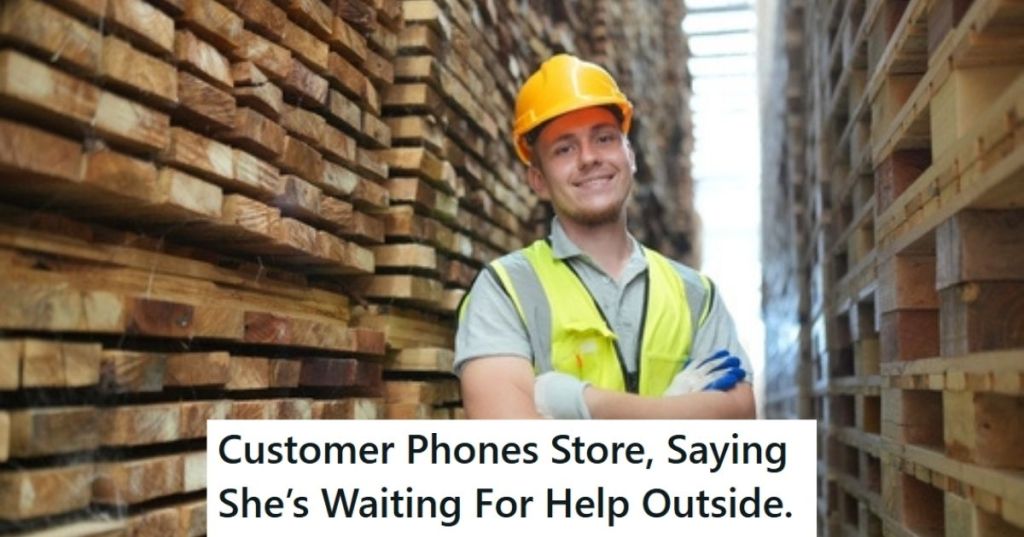 Worker in a lumber yard