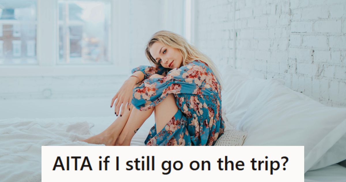 Woman sitting and thinking about what she should do about upcoming trip