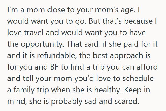 Mexico Trip Woman Still Wants To Go On Her Anniversary Trip To Mexico After Her Mom’s Blood Clot Prevented Her Parents From Going. But Her Mom Thinks She’s Being Selfish