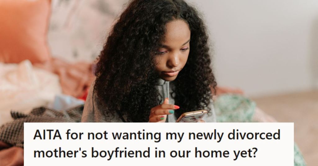 Teen girl texting with her sister about mom's decisions