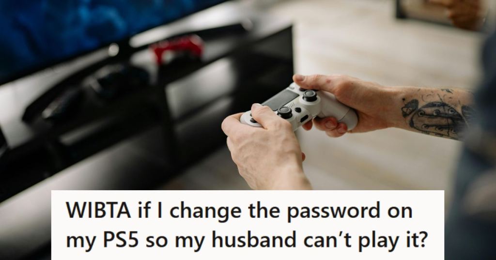 Man playing a PS5 in the living Room