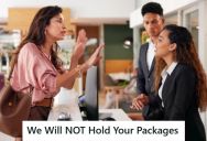 Woman Sent Packages To Company To Have Them Safely Held, But She Immediately Got Caught In Her Lie And Was Sent Away