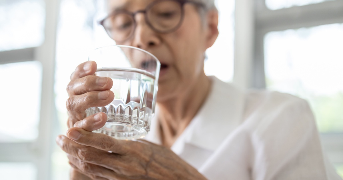 Parkinson's disease patient drinking