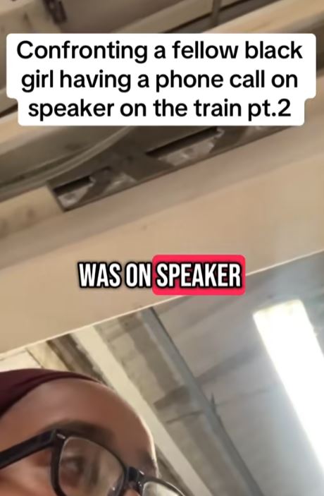 Woman talking to stranger on train
