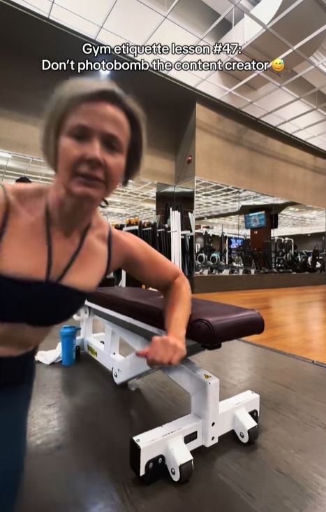Annoyed gym influencer