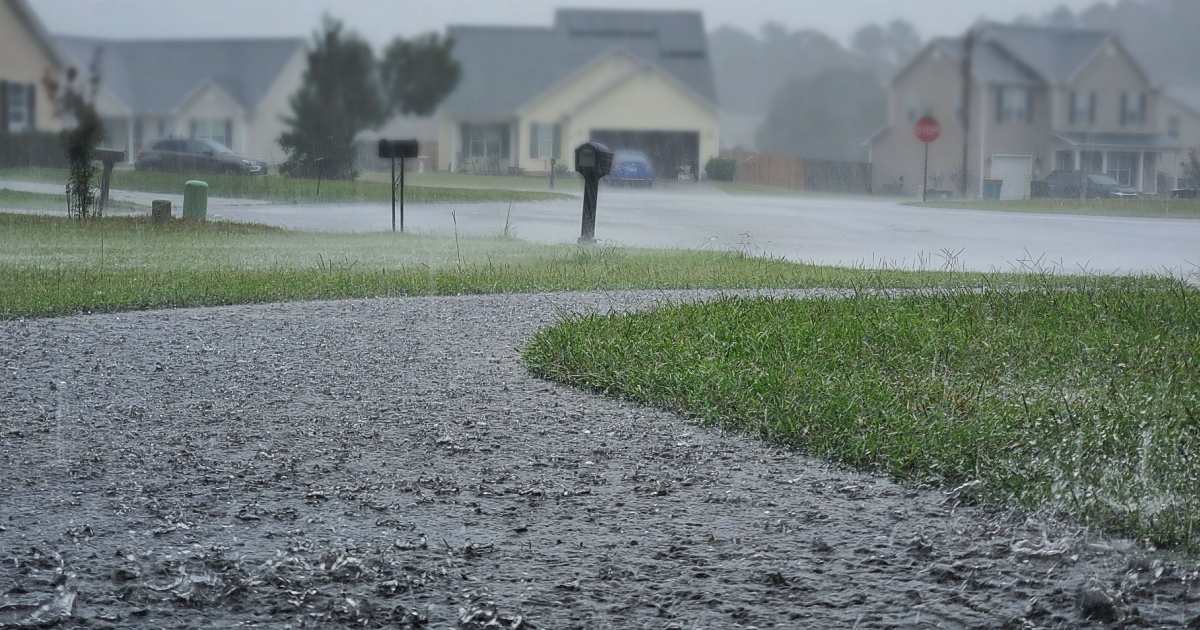 Heavy rainfall from hurricane