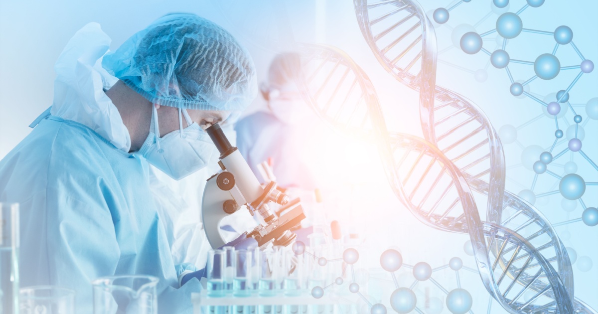 Scientists working on DNA