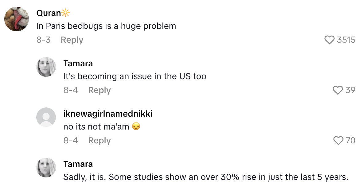 Screenshot 2025 09 01 at 11.18.34 AM An American Travelers Hotel Room In Paris Was Infested With Bedbugs