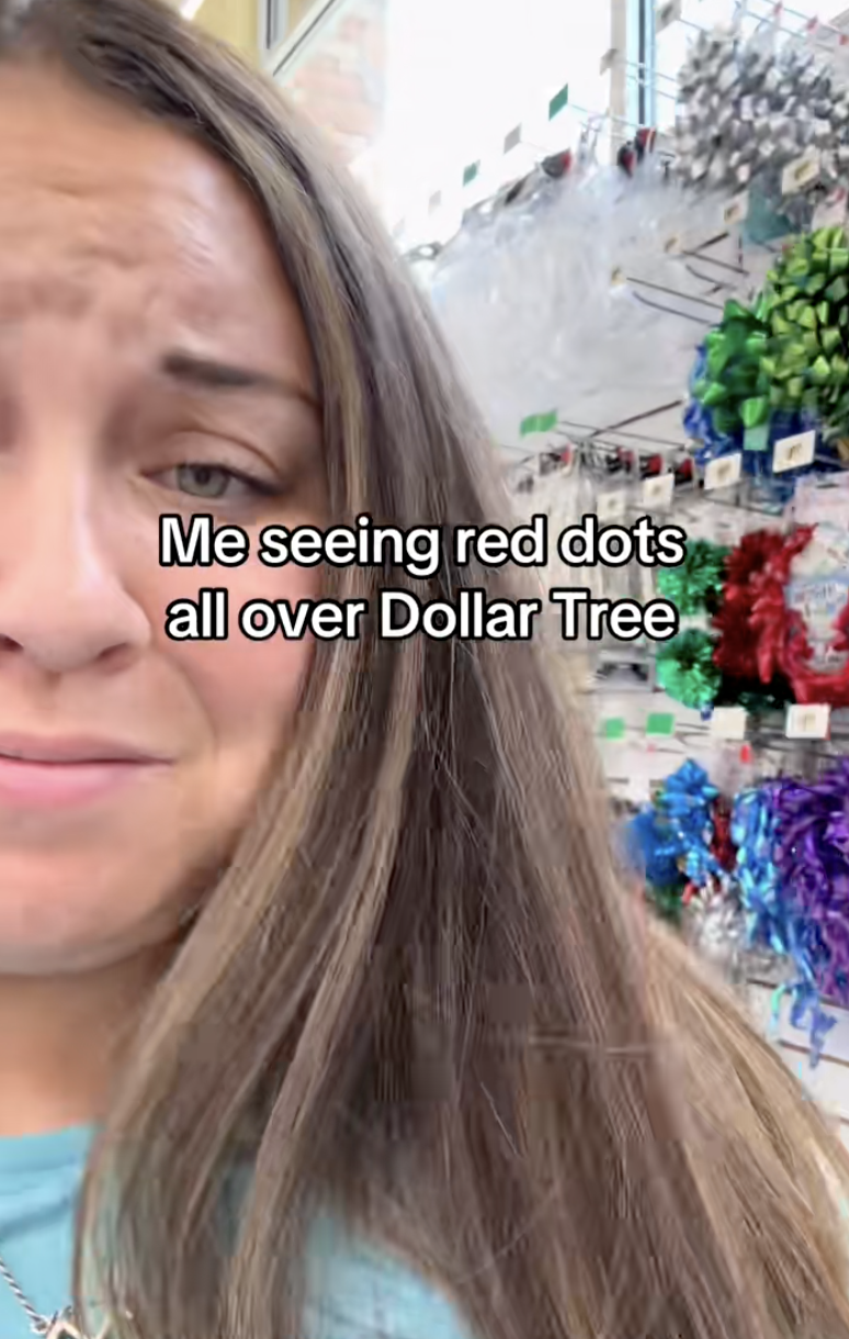 woman in a dollar tree store