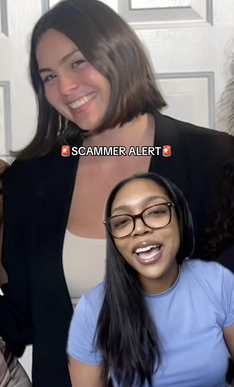 woman talking to tiktokkers