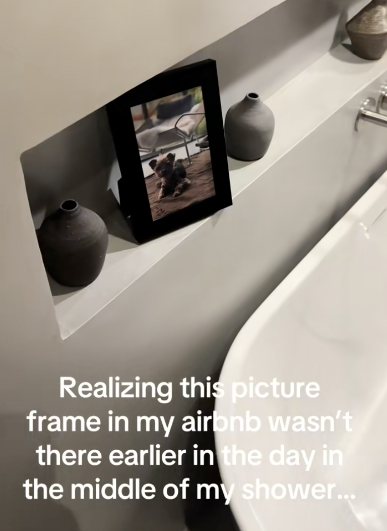 picture frame on a shelf