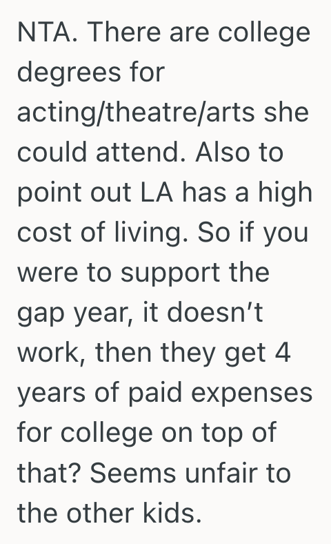 Screenshot 2025 09 02 at 1.10.33 PM Parents Promised To Support Their Kids Through College, But When Their Youngest Wanted To Take A Gap Year To Pursue Acting, They Werent Sure They Wanted To Foot The Bill