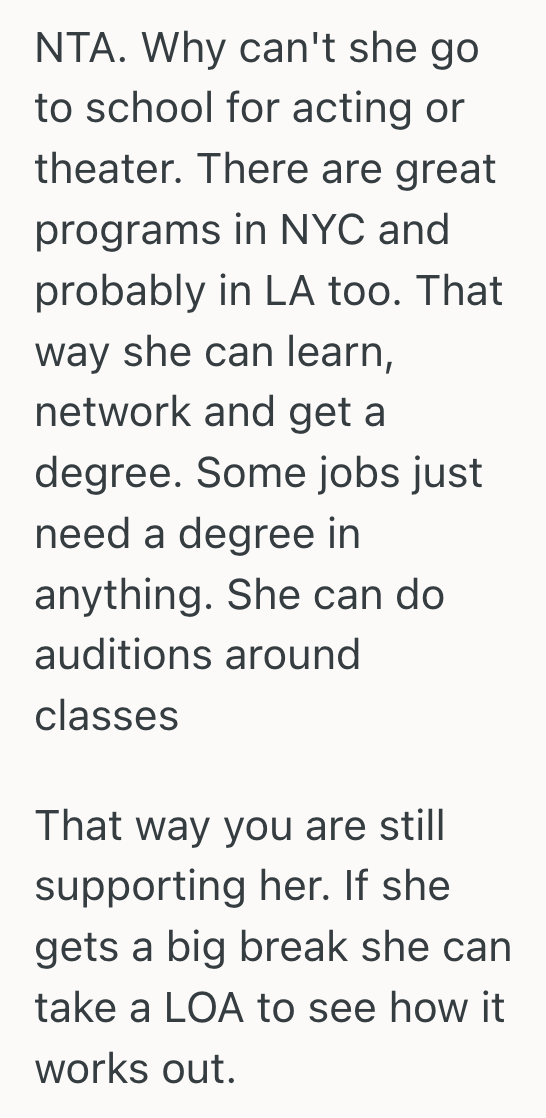 Screenshot 2025 09 02 at 1.11.26 PM Parents Promised To Support Their Kids Through College, But When Their Youngest Wanted To Take A Gap Year To Pursue Acting, They Werent Sure They Wanted To Foot The Bill