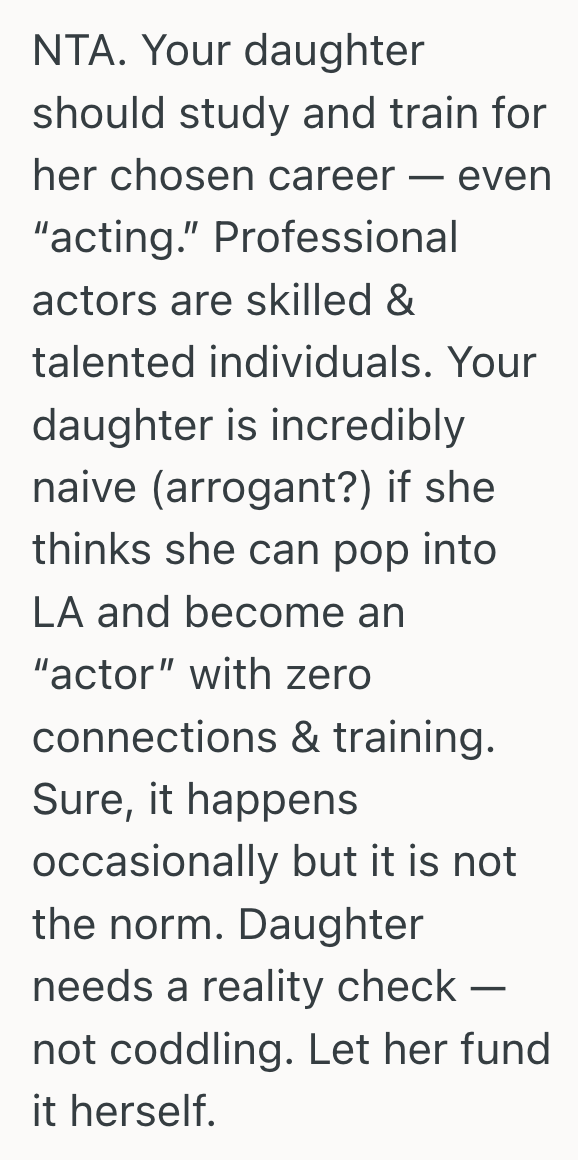 Screenshot 2025 09 02 at 1.13.15 PM Parents Promised To Support Their Kids Through College, But When Their Youngest Wanted To Take A Gap Year To Pursue Acting, They Werent Sure They Wanted To Foot The Bill
