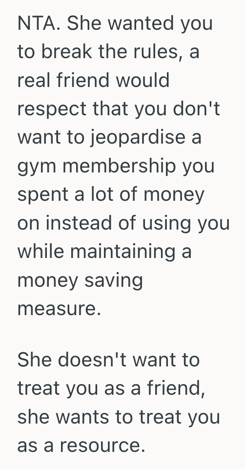 Screenshot 2025 09 02 at 1.54.36 PM She Paid For A Premium Gym Membership, And Her Friend Accused Her Of Being Selfish When She Said No To Sharing It